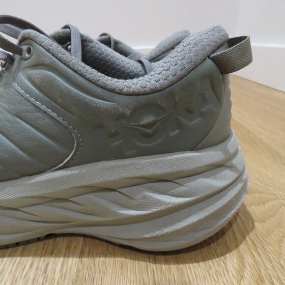 HOKA Bondi SR Road Running Sneakers Shoes in Olive Haze Leather Active Trail 9 - Picture 5 of 14